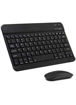Ultra-Slim Bluetooth Keyboard and Mouse Combo Rechargeable Portable Wireless Keyboard Mouse Set for Apple iPad iPhone iOS 13 and Above Samsung Tablet Phone Smartphone Android Windows (Black) - pzsku/Z4D4B84F14C5B956444C6Z/45/_/1701521734/59e36fba-f32a-4fc4-a301-263676c81ed0