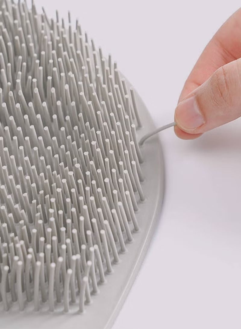 Shower Foot Scrubber, Wall-Mounted Back Exfoliating Scrubber, Silicone Massage Cushion Brush with Suction Cups, Improve Circulation Relieve Tired and Pain (Grey)  - Image 2