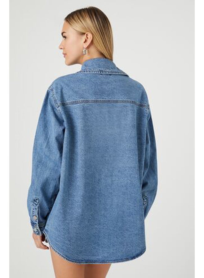 FOREVER 21 Dolphin Hem - Denim Jacket - Image 3