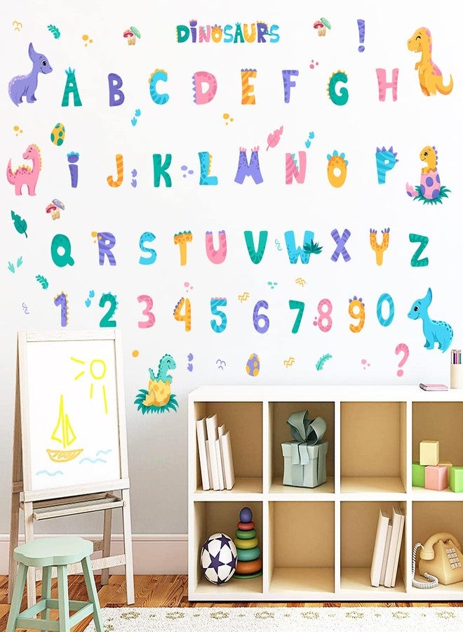 WOYINIS Dino Alphabets Wall Stickers Peel & Stick Vinyl Dinosaur ABC Numbers Wall Decal Colorful Classroom Kids Room Playroom Baby Nursery Wall Decor Early Education Learning Tools - Image 5