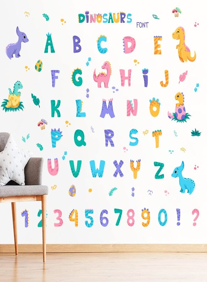 WOYINIS Dino Alphabets Wall Stickers Peel & Stick Vinyl Dinosaur ABC Numbers Wall Decal Colorful Classroom Kids Room Playroom Baby Nursery Wall Decor Early Education Learning Tools - Image 2