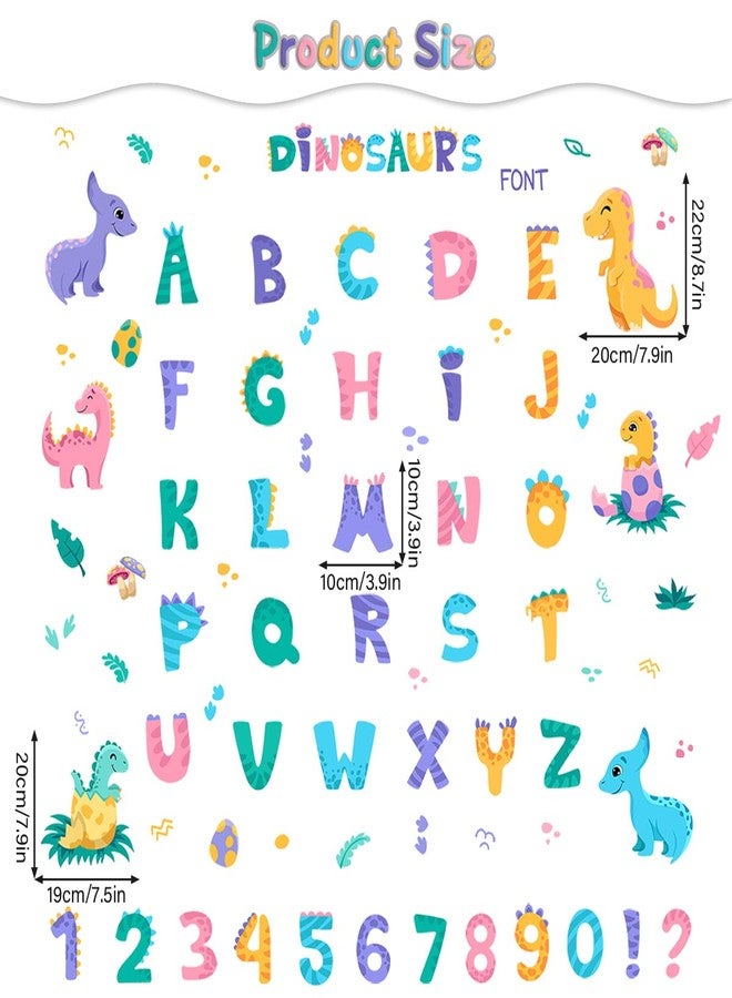 WOYINIS Dino Alphabets Wall Stickers Peel & Stick Vinyl Dinosaur ABC Numbers Wall Decal Colorful Classroom Kids Room Playroom Baby Nursery Wall Decor Early Education Learning Tools - Image 3