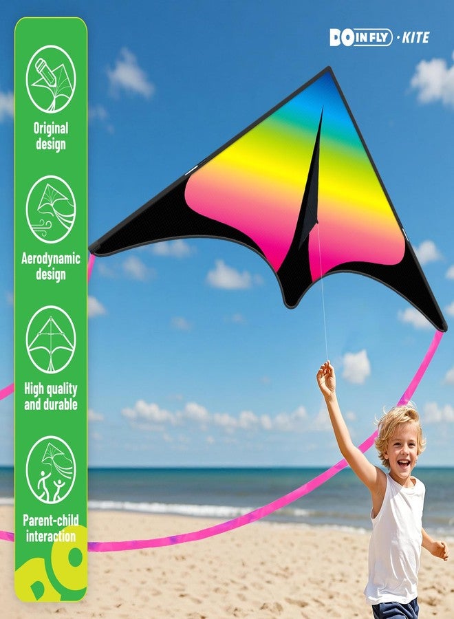 Doinfly Delta Kite for Kids & Adults, Extremely Easy to Fly Kite, Suitable for Family outings, Outdoor Games and activitie (Flashing Grassland-3, 3) - Image 2
