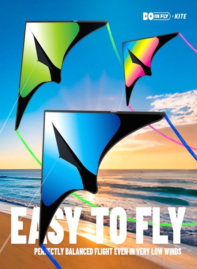 Doinfly Delta Kite for Kids & Adults, Extremely Easy to Fly Kite, Suitable for Family outings, Outdoor Games and activitie (Flashing Grassland-3, 3) - Image 4