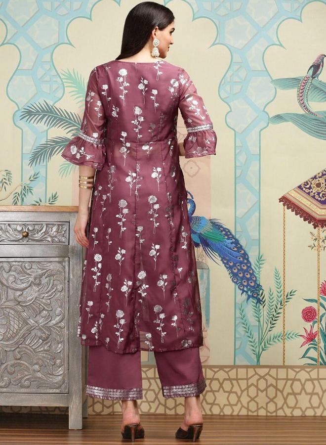 آي شين مجموعة من بنطال وكورتا بحافة واسعة - Image 5