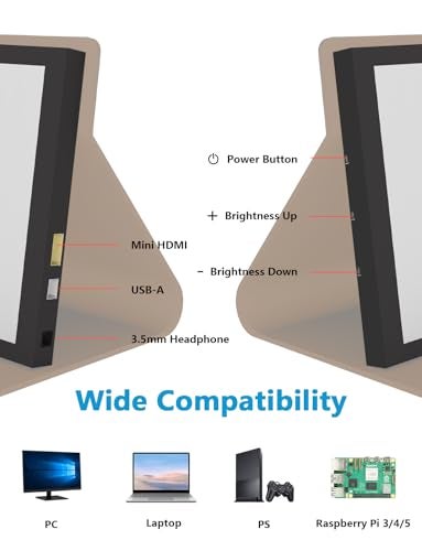 JUN-ELECTRON JUNELECTRON 7 Inch Mini Monitor HDMI Portable IPS Touch Screen IPS LCD Display 1024600 LCD Screen 178 Viewing Angle Small Display for Raspberry Pi LaptopPCTVDVDGame Console - Image 3