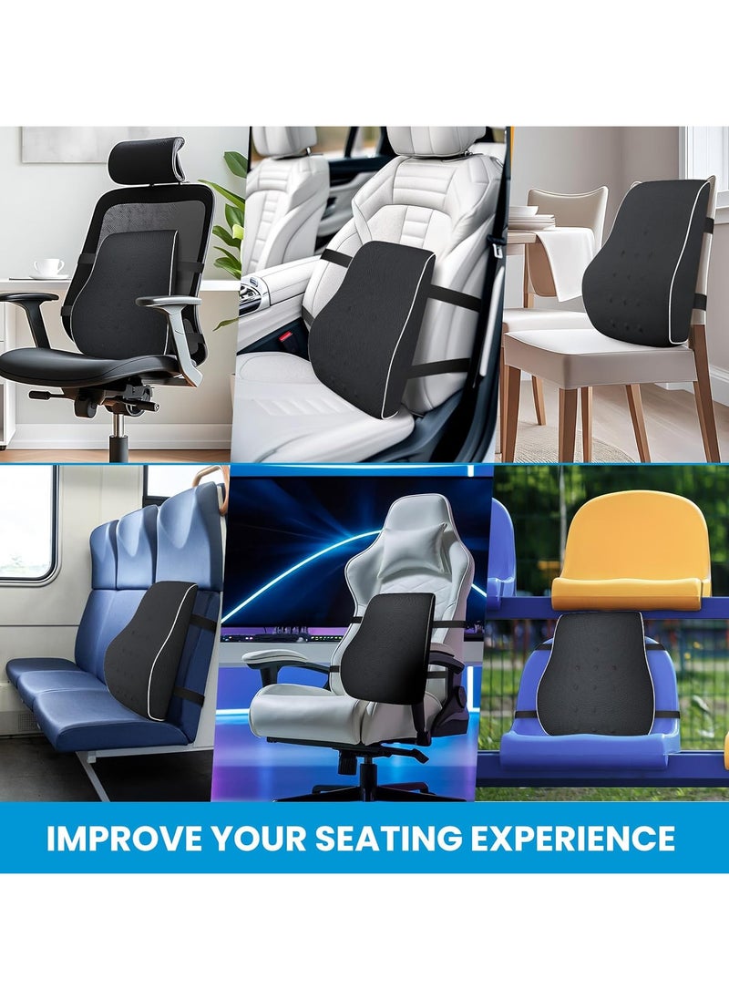 Generic - Support Pillow for Office Chair Memory Foam Back Cushion for Back Pain Relief Improve Posture Large Back Pillow for Car, Computer Chair, Recliner Breathable Mesh Cover Double Adjustable Straps - Image 1