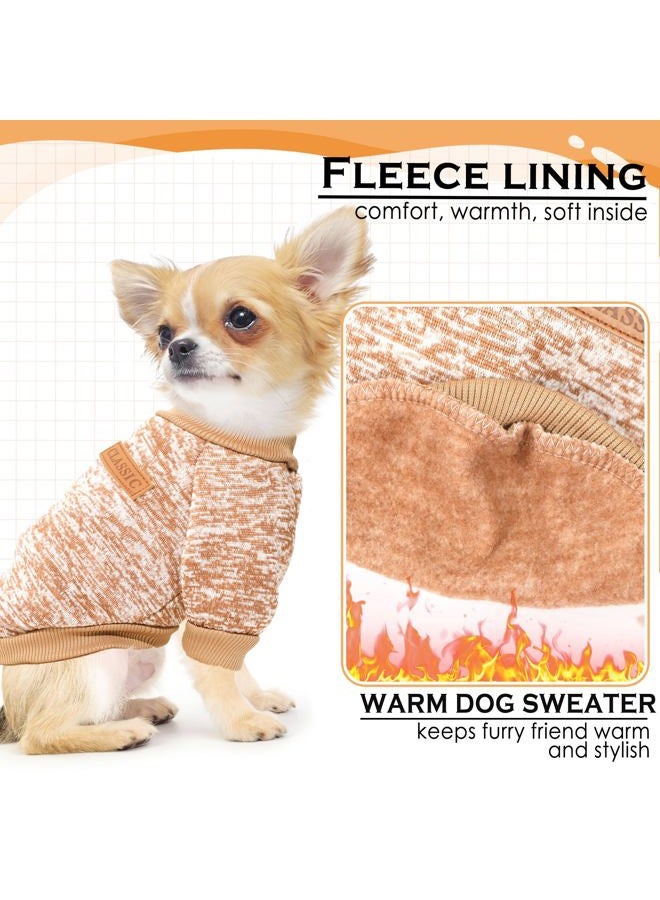 2 Pieces Dog Sweaters for Small Dogs Dog Clothes Female Winter Fleece Puppy Sweaters Warm Pet Outfit for Yorkie, Chihuahua, Bulldog, Dachshund, Pug,XXS - Image 2