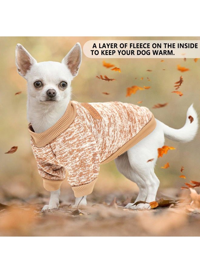 2 Pieces Dog Sweaters for Small Dogs Dog Clothes Female Winter Fleece Puppy Sweaters Warm Pet Outfit for Yorkie, Chihuahua, Bulldog, Dachshund, Pug,XXS - Image 4