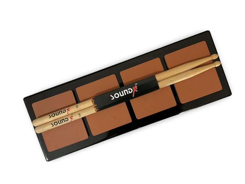 RHYTHM PRO Practice Pad 4 – For Octapad & Drum Practice With Drumstick Pair The perfect tool for drummers and percussionists,Super Bounce Silicone Rubber,Made In India,Multicolour. (TAN BROWN) - Image 1