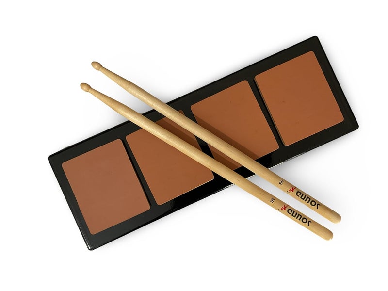 RHYTHM PRO Practice Pad 4 – For Octapad & Drum Practice With Drumstick Pair The perfect tool for drummers and percussionists,Super Bounce Silicone Rubber,Made In India,Multicolour. (TAN BROWN) - Image 4