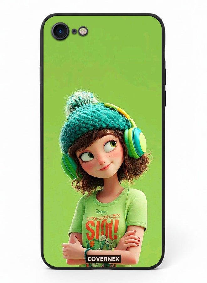 Covernex Apple iPhone 8 Protective Case Cover Printed Featuring Music Vibes Cozy Girl - Image 2