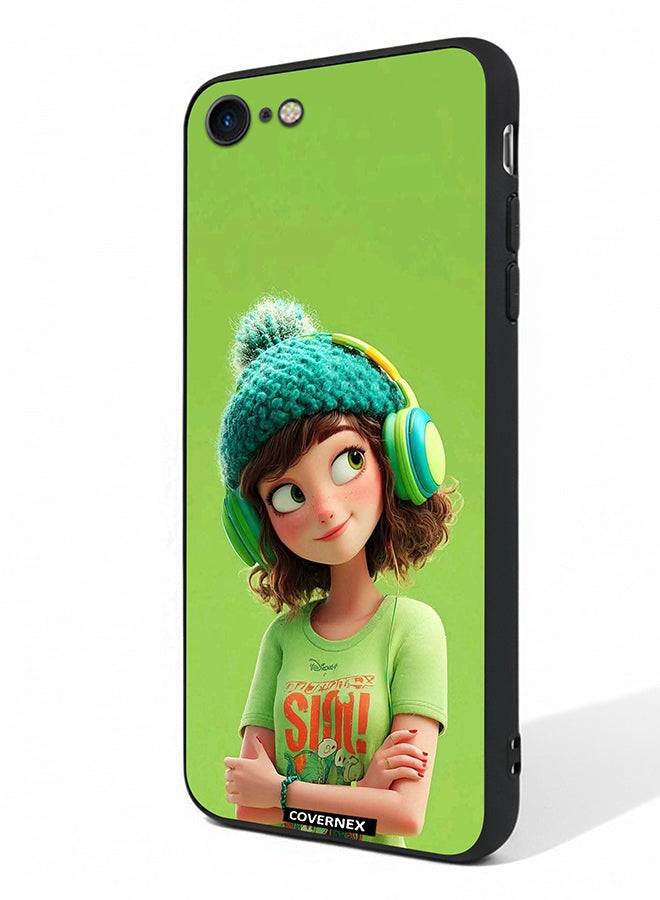 Covernex Apple iPhone 8 Protective Case Cover Printed Featuring Music Vibes Cozy Girl - Image 1