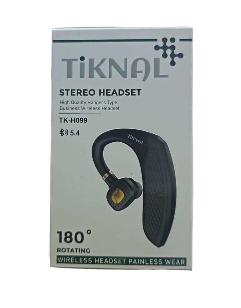 Tiknal Wireless Bluetooth Headset Compatible with iPhone, Samsung, Huawei and all devices, Black - Image 1