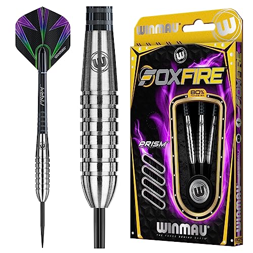Winmau Foxfire Tungsten Darts - Available 21, 22, 23, 24, 25, 26, 28 Grams with Prism Flights and Shafts (Stems) - Image 1