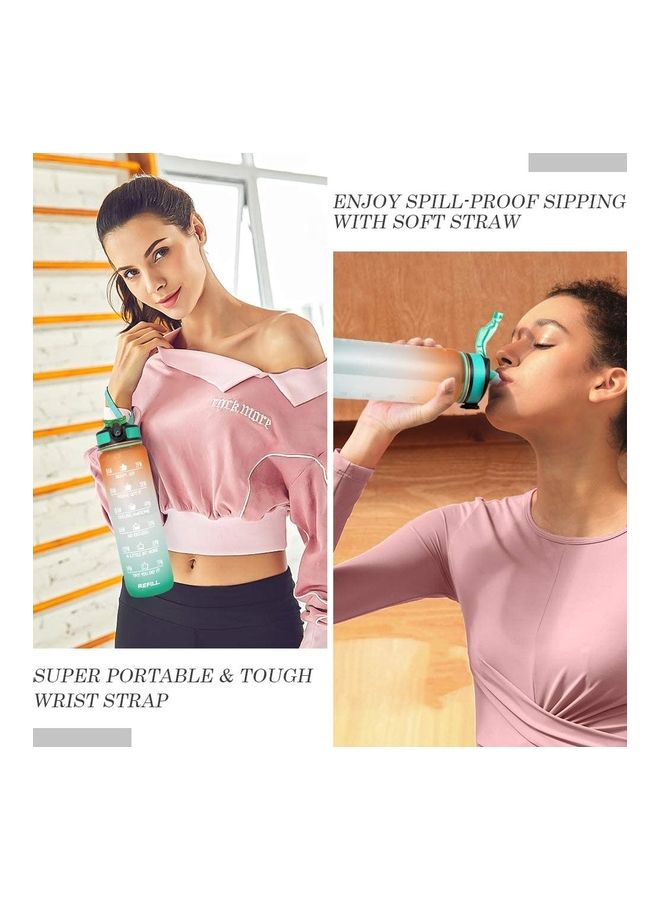 نيبمينينت 0.9 Liter Motivational Water Bottle with Time Marker And Straw - Image 5