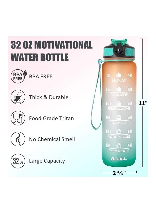 نيبمينينت 0.9 Liter Motivational Water Bottle with Time Marker And Straw - Image 2