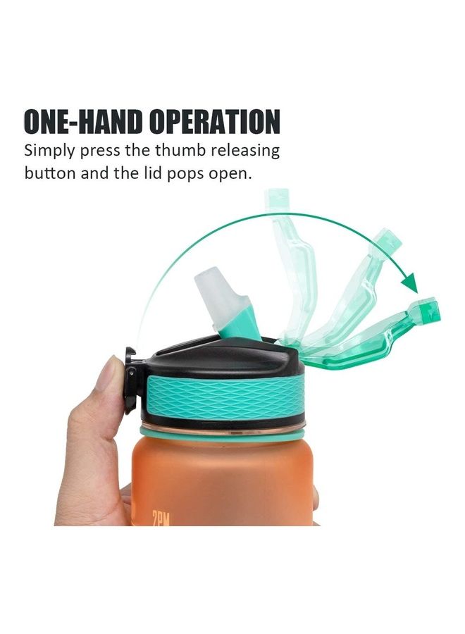 نيبمينينت 0.9 Liter Motivational Water Bottle with Time Marker And Straw - Image 3