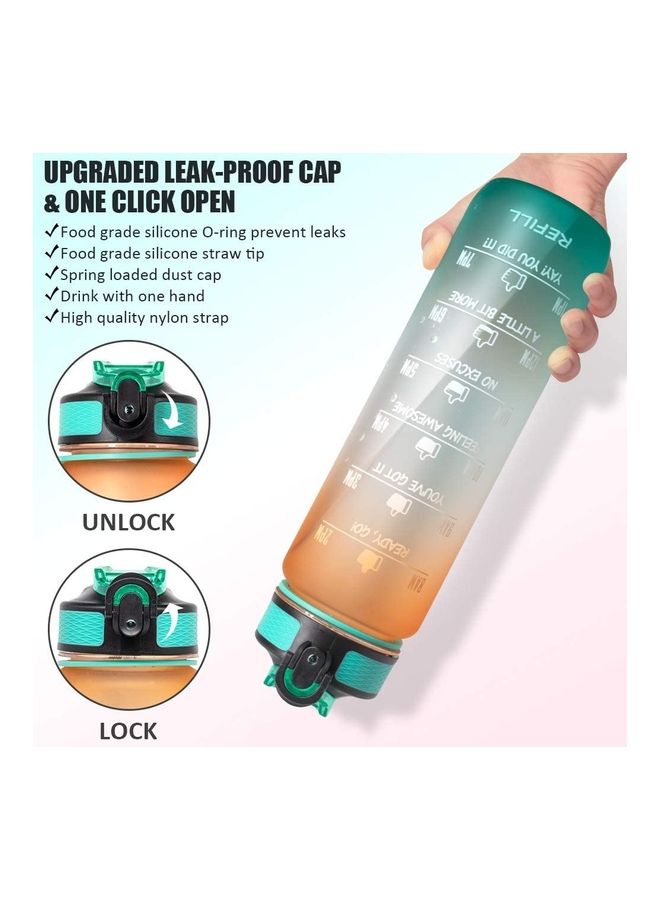 نيبمينينت 0.9 Liter Motivational Water Bottle with Time Marker And Straw - Image 4