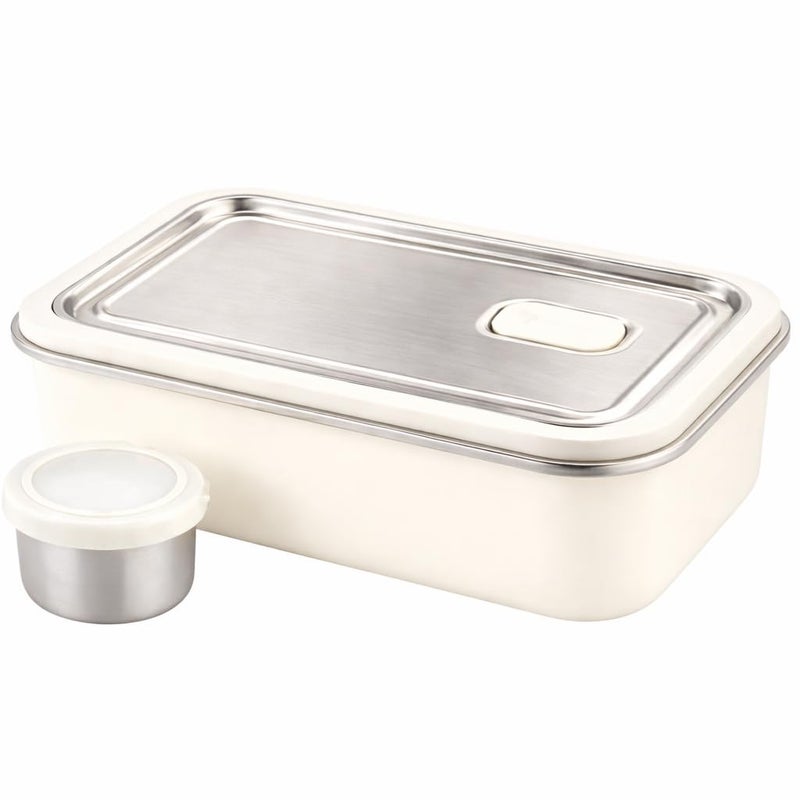 Modaniam ModaniamStainless Steel Bento Box, Stainless Steel Lunch Box for Adults, 42 OZ, Metal Lunch Box, Lunch Containers with Compartment, Vanilla, Leak Proof - Image 1