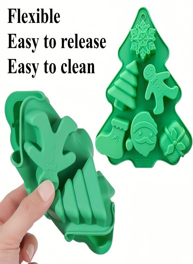 Accfore 2 Pack Christmas Silicone Molds,No-Stick Xmas Silicone Cake Baking Molds for Making Holiday Chocolate Candy,Handmade Soap,Candles,Bath Bombs,Fondant,Cake,Ice Cubes,Candles,Jello - Image 4