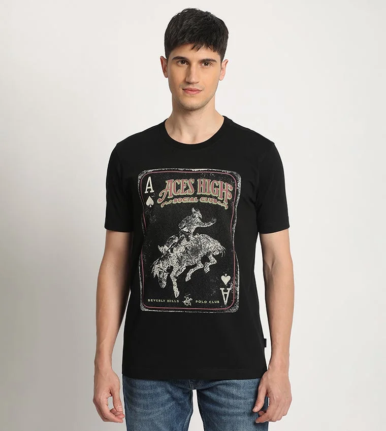 Beverly Hills Polo Club Printed Crew Neck Short Sleeves T-Shirt