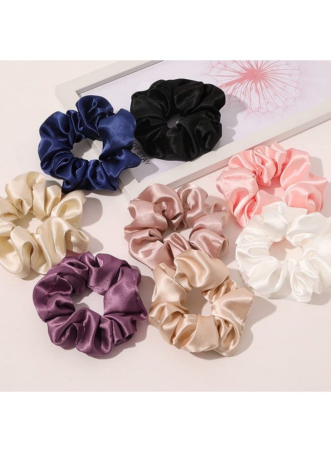 HIMJA Classic Satin Silk Scrunchies For Women And Girls Set Of 12 Scrunchie for Less Hair fall Hairbands Rubber Band Scrunchies For Girls Best Gift For Mom, Sister And Girlfriend (PACK OF 12)(MULTICOLOR) - Image 2