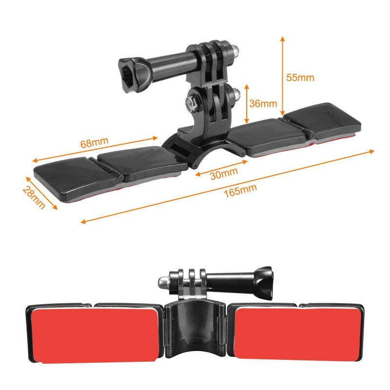 Lupholue Motorcycle Helmet Chin Mounting Kits with Self Adhesive Curved Pads for GoPro Hero 12 11 10 9 8 7 (2018) 6 5, Hero Black, Session, Xiaomi Yi, SJCAM, AKASO, Campark and Other Action Cameras - Image 2