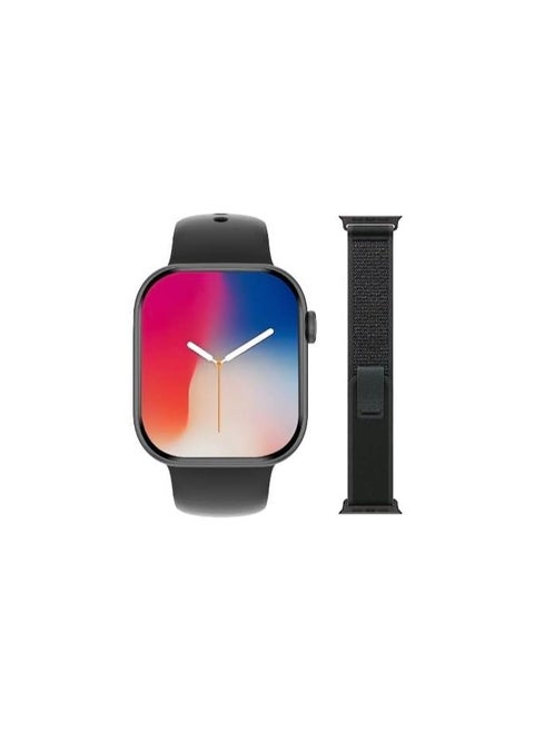 Smart Watch Series S10 with AMOLED Display – 1.43” Always-On Screen, Bluetooth Calling, Fitness Tracker, Heart Rate & SpO2 Monitor, Sports Modes, Waterproof Design, 2 Straps Included – Black
