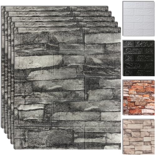 SYYKDEF 10PCS 3D Wall Panels Peel and Stick Foam SelfAdhesive Decorative 3D Brick Wallpaper Wall Covering Faux Stone Wall Panel Foam Brick for Living Room Kitchen Bathroom - Image 1