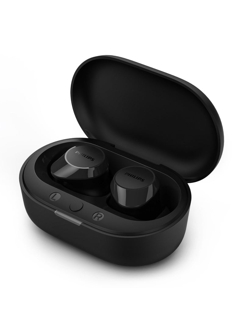 Philips Renewed - TAT1209BK True Wireless In Ear Bluetooth Headphones - Small Buds, Great Value, Natural Sound with Dynamic Bass, Clear Calls and Pocket-Sized Charging Case - Black BLACK - Image 2