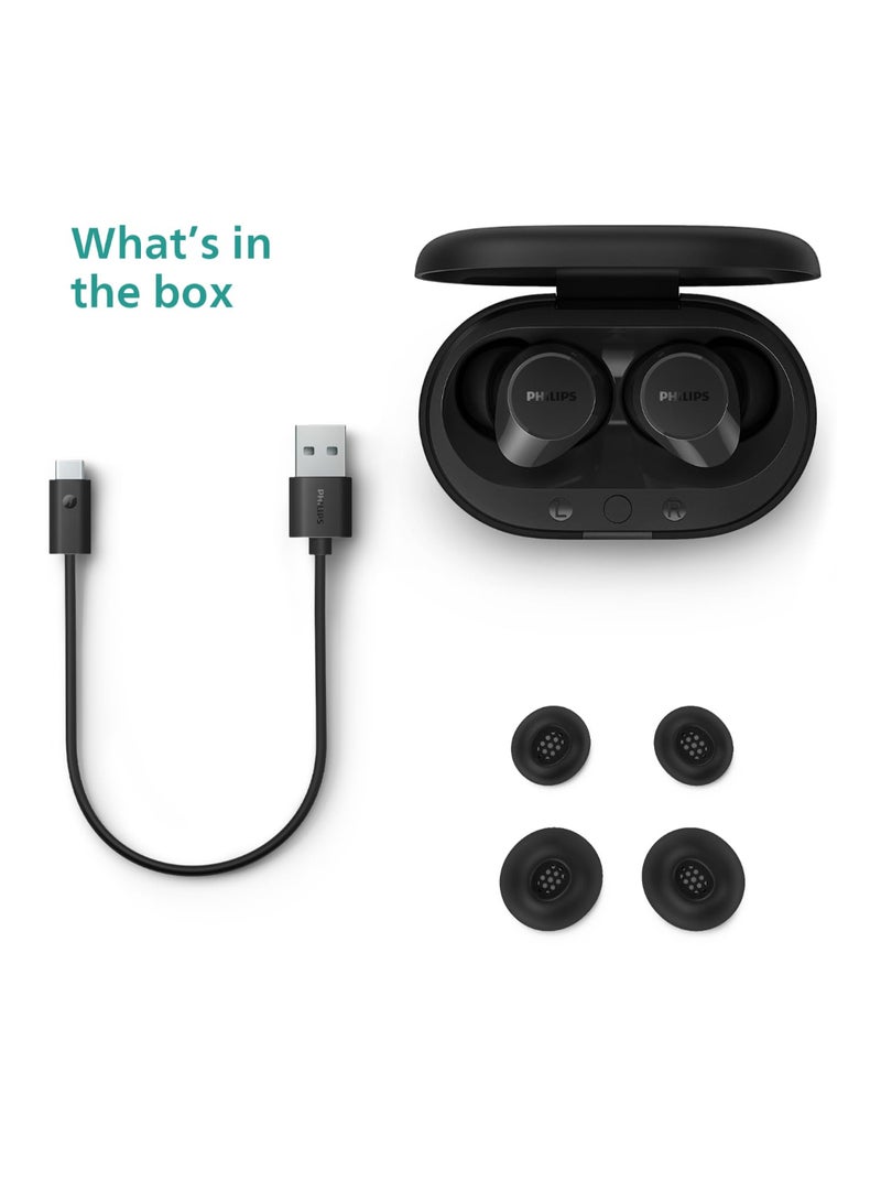 Philips Renewed - TAT1209BK True Wireless In Ear Bluetooth Headphones - Small Buds, Great Value, Natural Sound with Dynamic Bass, Clear Calls and Pocket-Sized Charging Case - Black BLACK - Image 3