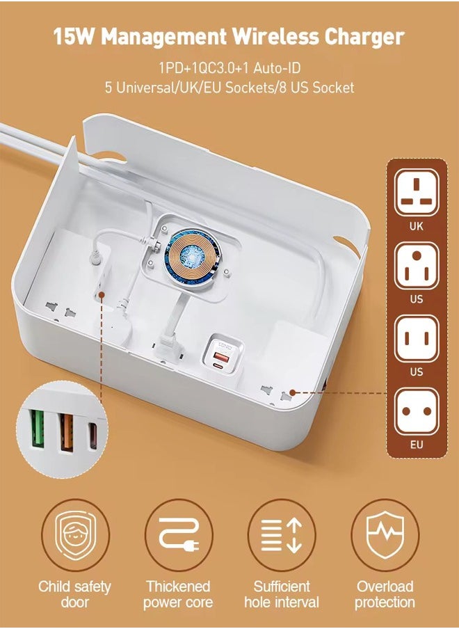 LDNIO - 2500W Defender Series Wireless Management Power Strip Box White - Image 1