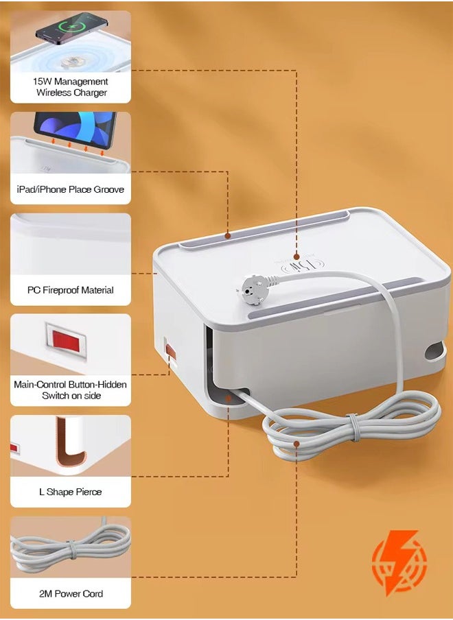 LDNIO - 2500W Defender Series Wireless Management Power Strip Box White - Image 1