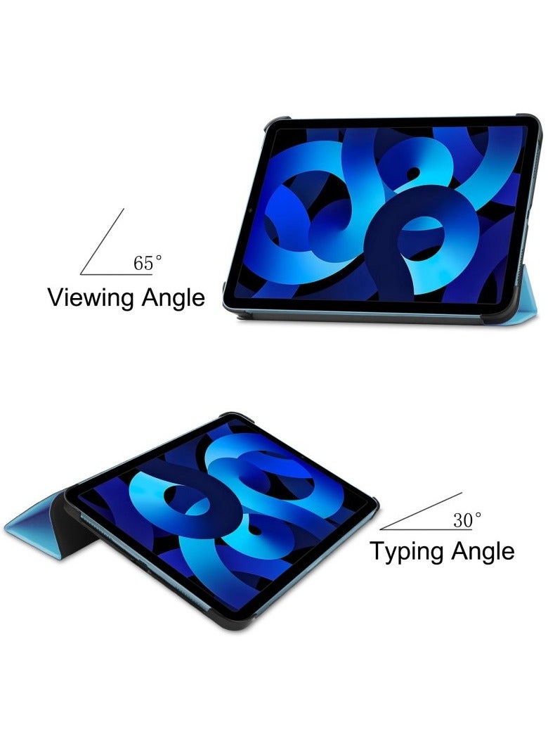iPad Air 4 , 10.9 inch Smart Cover with Stand (2022/2020) with Pencil Holder, Lockable Smart Cover/Auto Screen On/Touch ID, Transparent Cover with Auto On/Sleep, Light Blue - Image 2
