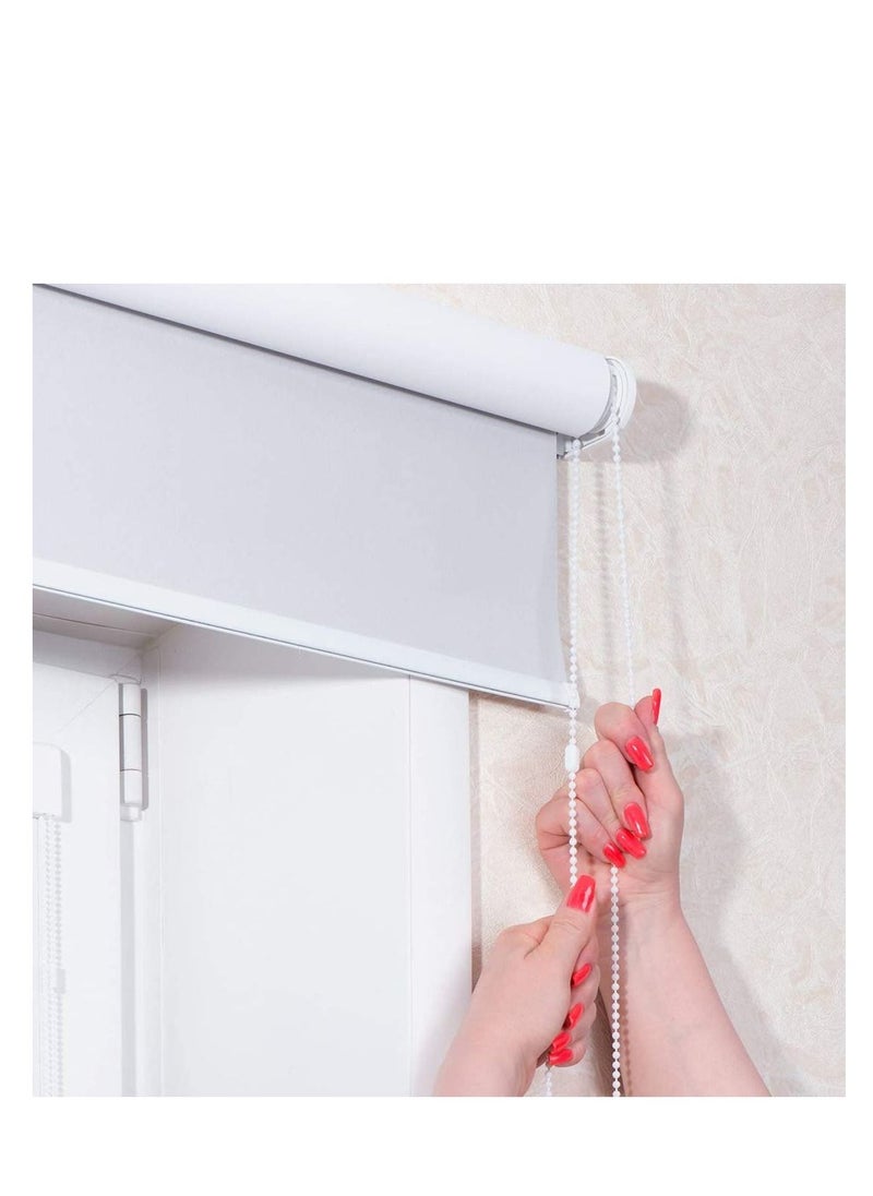 Y&D - Plastic Blinds Beaded Chain Cord Vertical Roman Roller Shade Blind Ball Repair with Connector Clips, Window Wood Tassels knobs White 30 Pack - Image 1