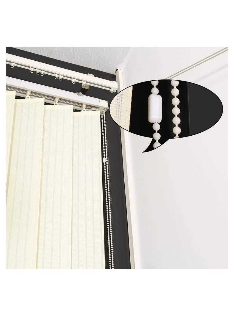 Y&D - Plastic Blinds Beaded Chain Cord Vertical Roman Roller Shade Blind Ball Repair with Connector Clips, Window Wood Tassels knobs White 30 Pack - Image 1