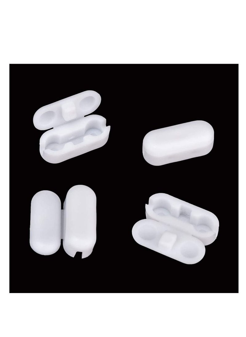 Y&D - Plastic Blinds Beaded Chain Cord Vertical Roman Roller Shade Blind Ball Repair with Connector Clips, Window Wood Tassels knobs White 30 Pack - Image 1