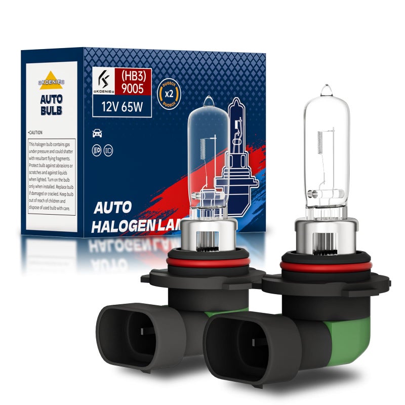 OKOENIEO 9005 HB3 Halogen Headlight Bulb, 12V 55W Standard Halogen Light Bulb, 3800K, 4000 Lumens, High Brightness Headlight Bulb, Head Light Bulbs for Car,Headlight Bulbs High and Low Beam, Pack of 2 - Image 1