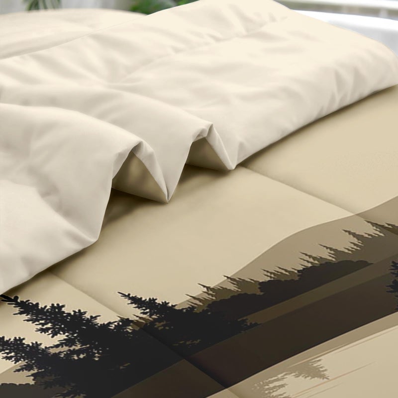 Pamnest Comforter Set Full Size, Mountains Tree Woodland 7 Pcs Bedding for Kids and Adults, Lake Summer Wood Bed Sheet Sets with Fitted Sheet 2 Pillowcases & 2 Shams for Bedroom Bed Decor - Image 5