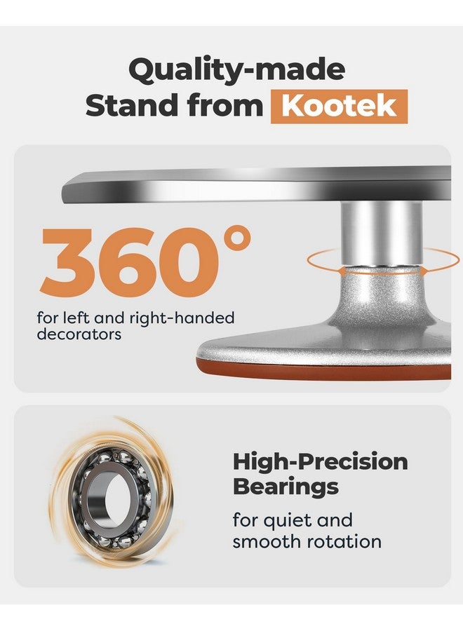 Kootek Aluminium Alloy Revolving Cake Stand 12 Inch Rotating Cake Turntable for Cake, Cupcake Decorating Supplies - Image 2