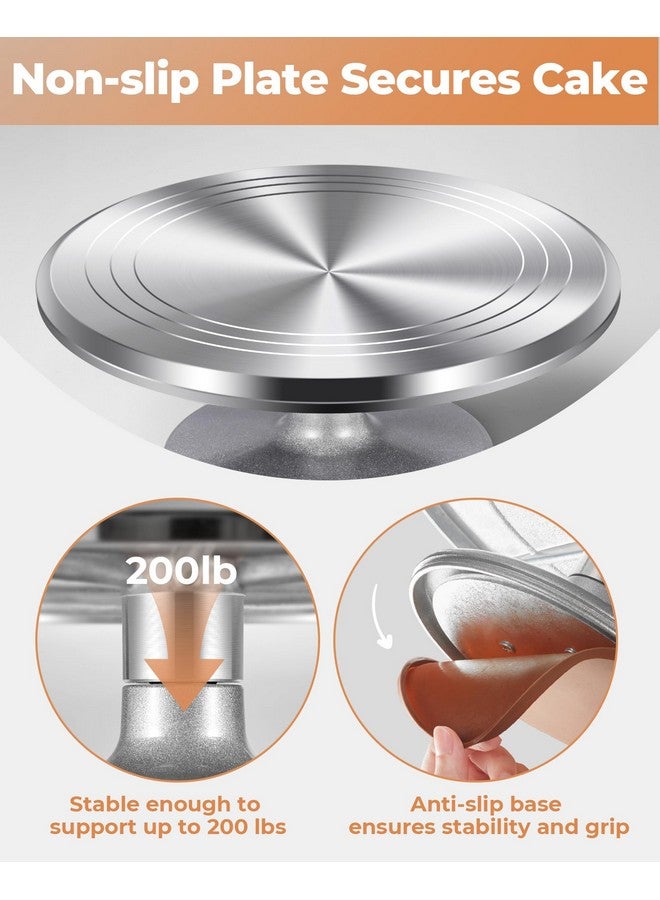 Kootek Aluminium Alloy Revolving Cake Stand 12 Inch Rotating Cake Turntable for Cake, Cupcake Decorating Supplies - Image 5