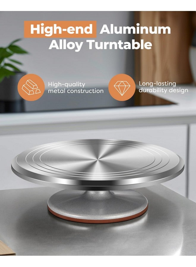 Kootek Aluminium Alloy Revolving Cake Stand 12 Inch Rotating Cake Turntable for Cake, Cupcake Decorating Supplies - Image 4