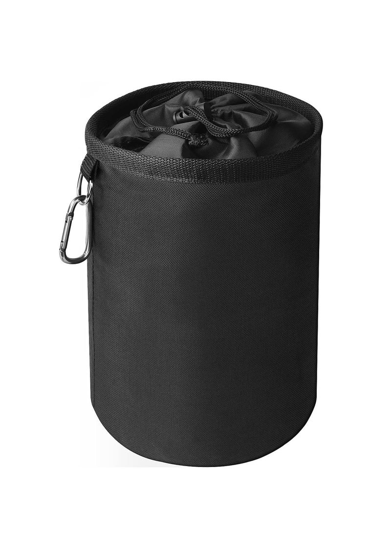 SYOSI Peg Bag, Black Large Peg Bag with Closing Cord and Hanging Snap Hook, Peg Bag for Laundry Clothes Pegs, Indoor Outdoor Pegs Organizer Storage Use, Black 7.8 X 7.8 X 11 Inch - Image 1