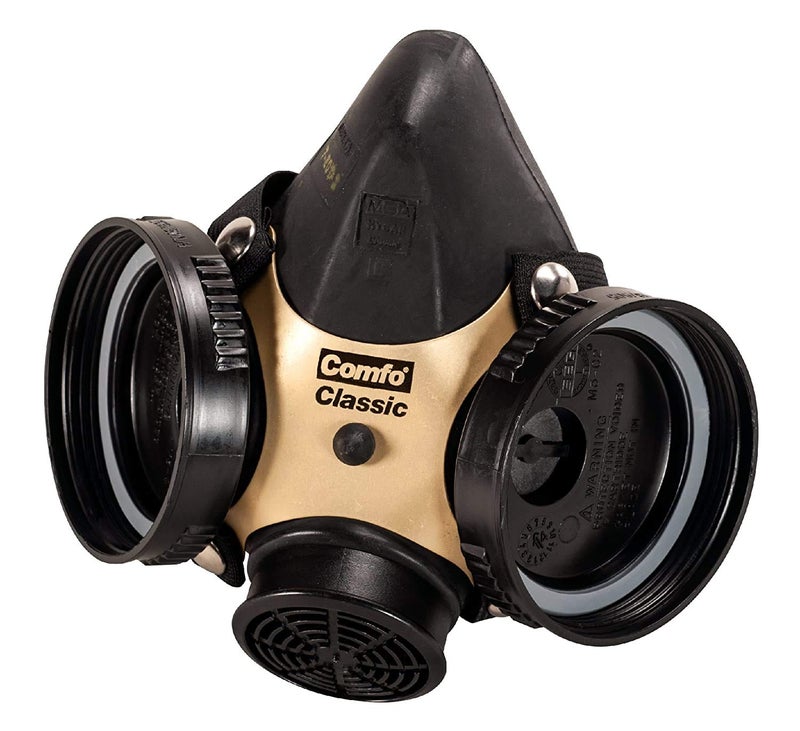 MSA 808076 Comfo Classic Series Half-Mask Respirator - Size: Large  Harness Style: SoftFeel Hycar  Twin-Port  Reusable Gas Mask  MSA Comfo Cartridge Compatible - Image 1