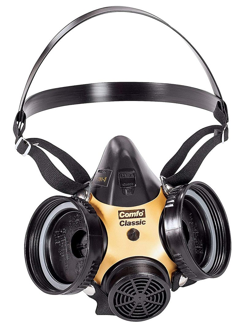MSA 808076 Comfo Classic Series Half-Mask Respirator - Size: Large  Harness Style: SoftFeel Hycar  Twin-Port  Reusable Gas Mask  MSA Comfo Cartridge Compatible - Image 2