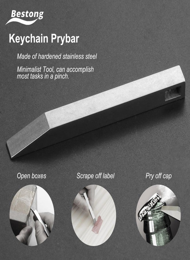 Bestong EDC Pry Bar - Mini Keychain Prybar for Every Day Carry, Small Prybar Multitool, Heavy Duty Stainless Steel Pocket Pry Bar - Image 2