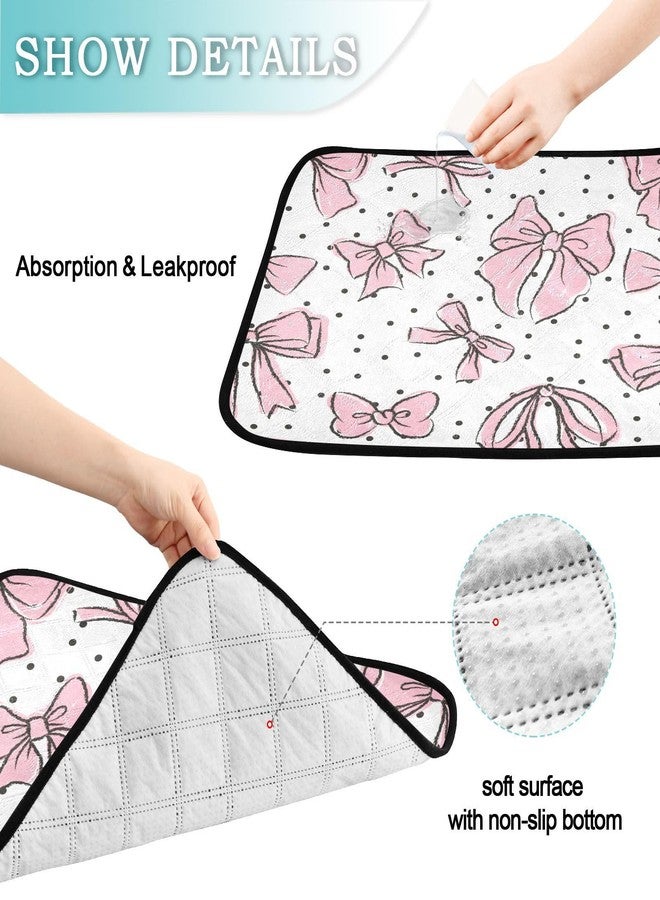 SDMKA Bow Pink Pee Pads for Dogs, 2-Pack Washable Puppy Pads Reusable Dog Pee Pad Non-Slip Training Pads for Potty, Crate, Bed, 24x36in + 36x42in - Image 4