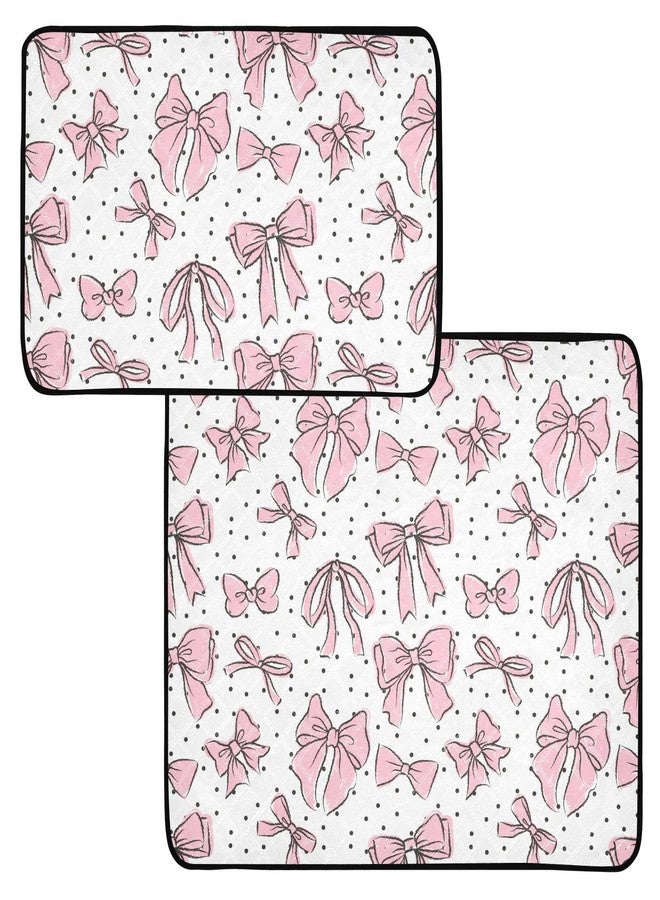 SDMKA Bow Pink Pee Pads for Dogs, 2-Pack Washable Puppy Pads Reusable Dog Pee Pad Non-Slip Training Pads for Potty, Crate, Bed, 24x36in + 36x42in - Image 1