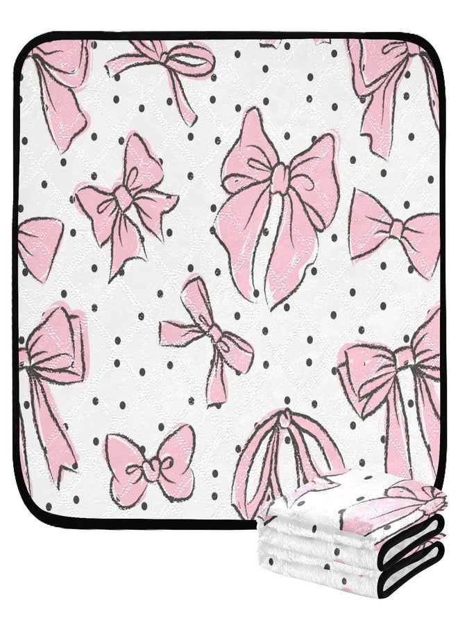SDMKA Bow Pink Pee Pads for Dogs, 2-Pack Washable Puppy Pads Reusable Dog Pee Pad Non-Slip Training Pads for Potty, Crate, Bed, 24x36in + 36x42in - Image 2